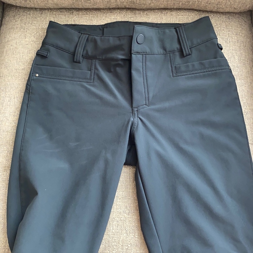 all black slim fitted Roxy snow pants